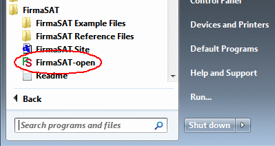 Open FirmaSAT command-prompt Open FirmaSAT command-prompt