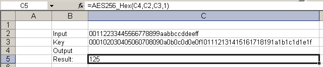 Trying to use AES256_Hex directly