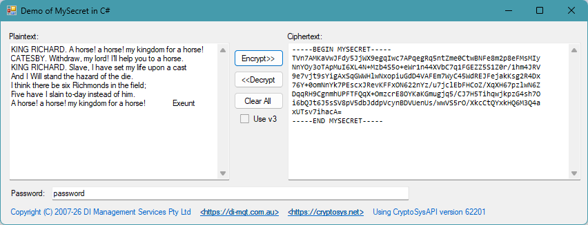 MySecret C# Demo